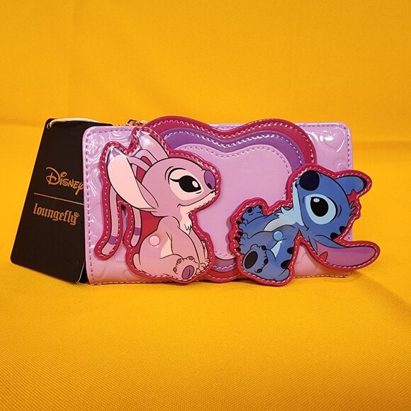 Loungefly Disney Angel and Stitch Heart Moving Valentine's Day Flap Wall… - Picture 3 of 13